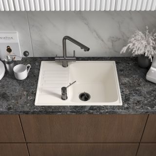 Мойка кухонная Reflexion Prima 60-GR RF0460WH белый